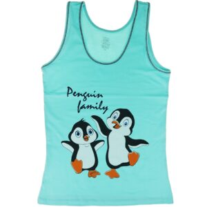 Biyo Kids αμάνικο φανελάκι με στάμπα «Penguin Family in Veraman»